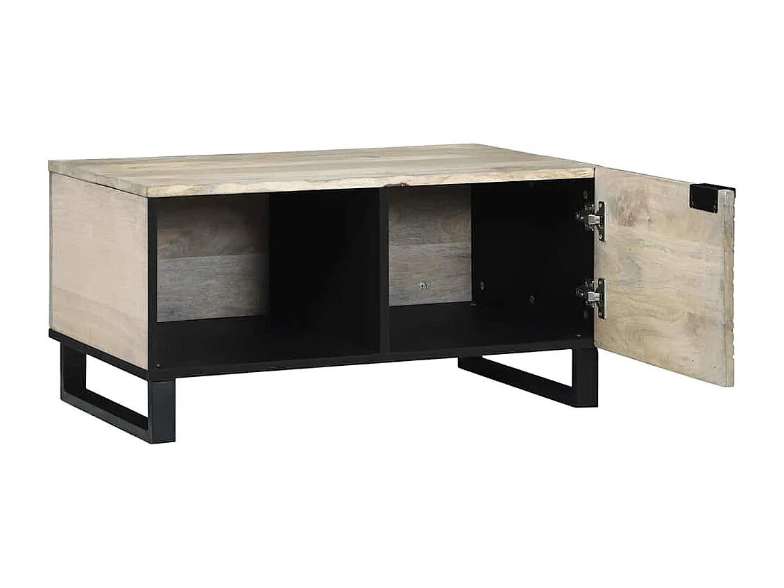 Mesa de centro Bege e Preto 80 x 50 x 40 cm