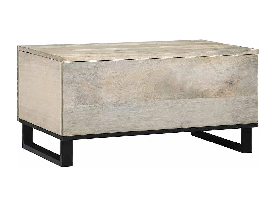 Mesa de centro Bege e Preto 80 x 50 x 40 cm