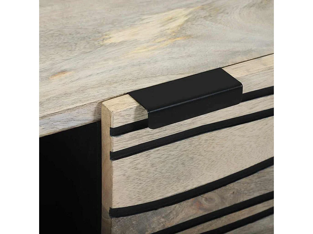 Mesa de centro Bege e Preto 80 x 50 x 40 cm