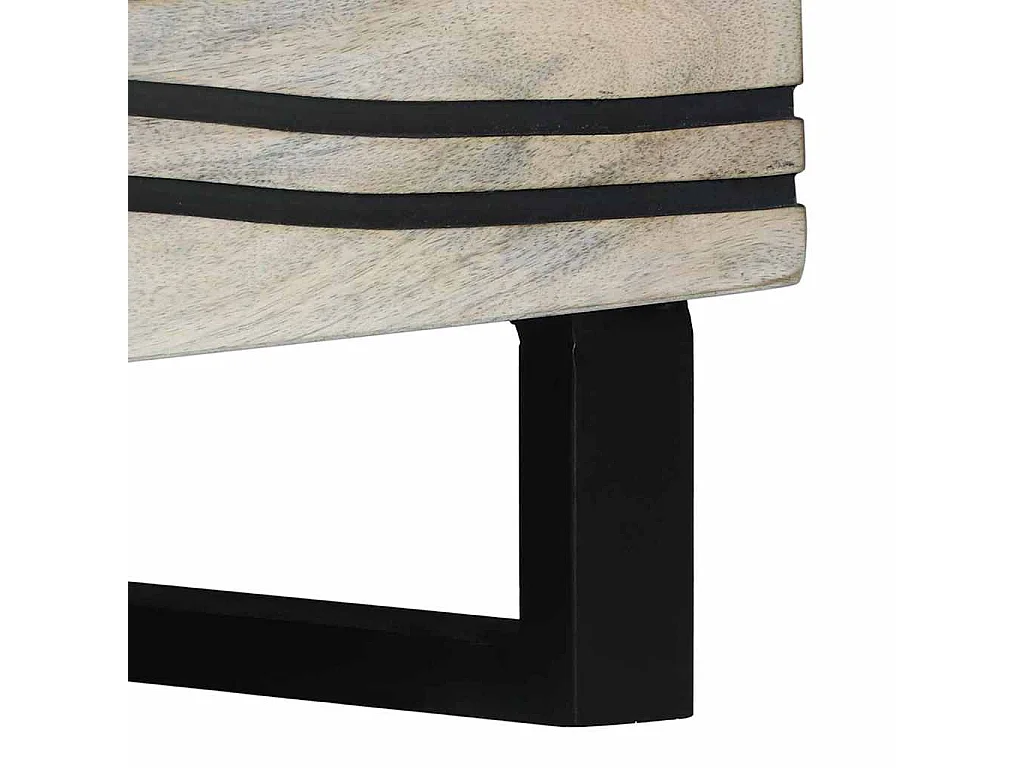 Mesa de centro Bege e Preto 80 x 50 x 40 cm
