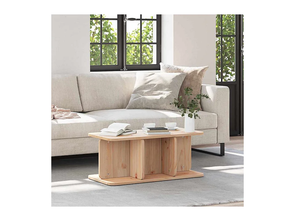 Table basse Naturel 80 x 39,5 x 33,5 cm Bois massif en pin