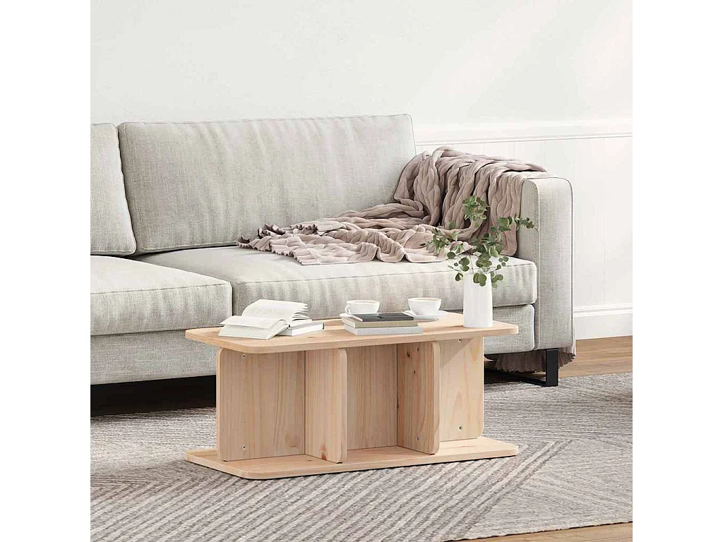 Salontafel Naturel 80 x 39.5 x 33.5 cm Massief grenenhout