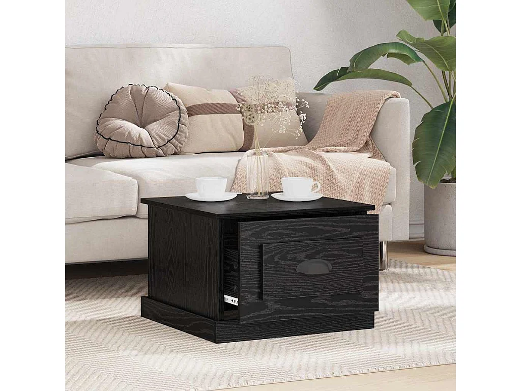 Table basse Chêne noir 50 x 50 x 35 cm Bois d'ingénierie