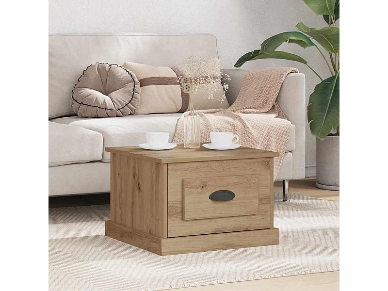 Mesa de centro with Drawer carvalho artisiano 50 x 50 x 35 cm