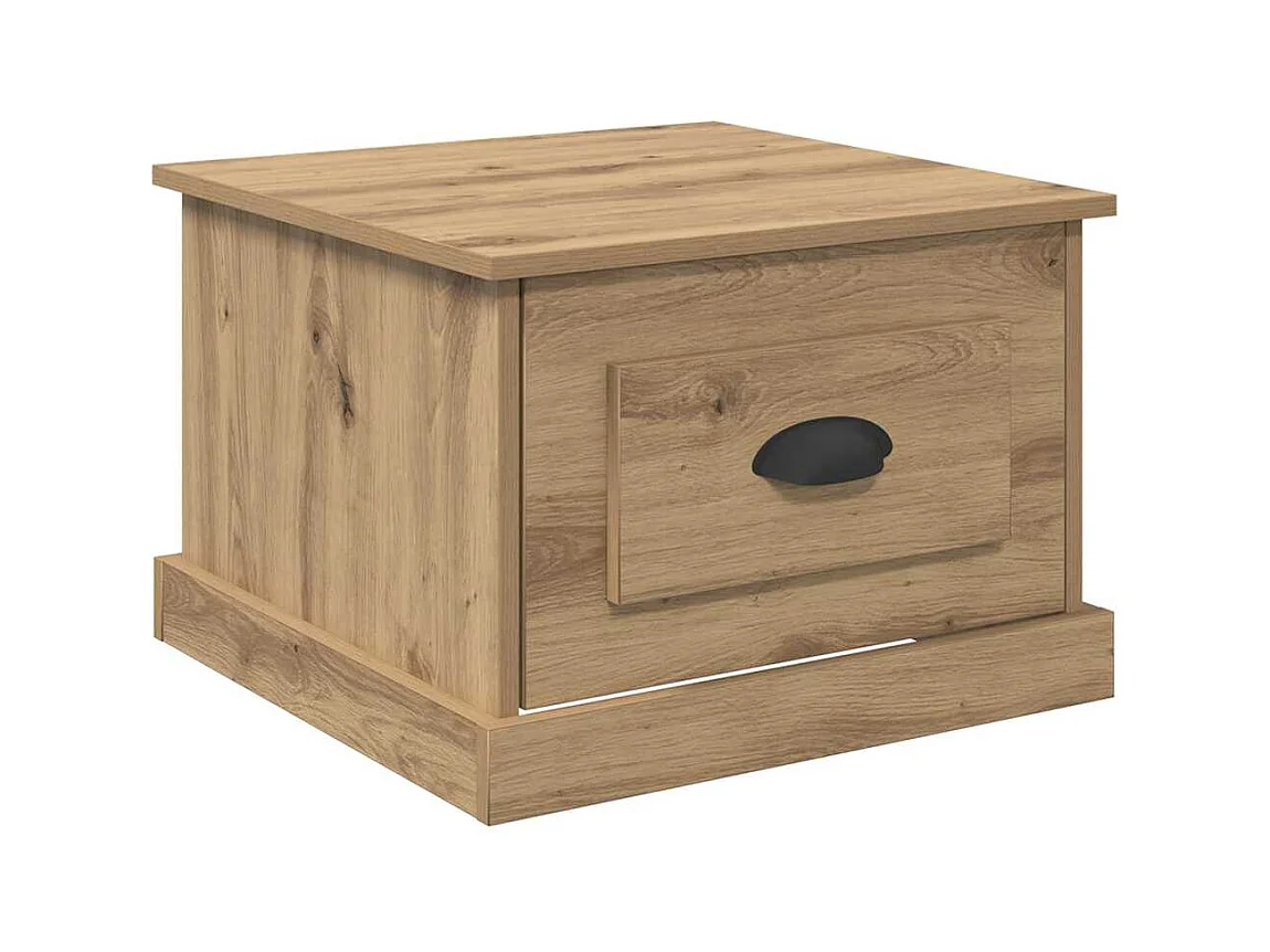 Table basse chêne artisanal 50 x 50 x 35 cm Bois d'ingénierie