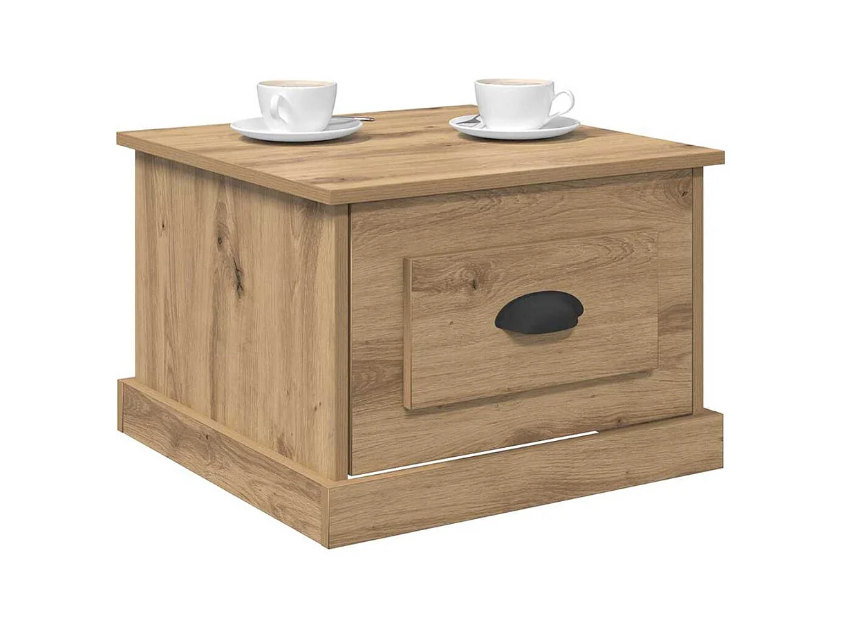 Table basse chêne artisanal 50 x 50 x 35 cm Bois d'ingénierie