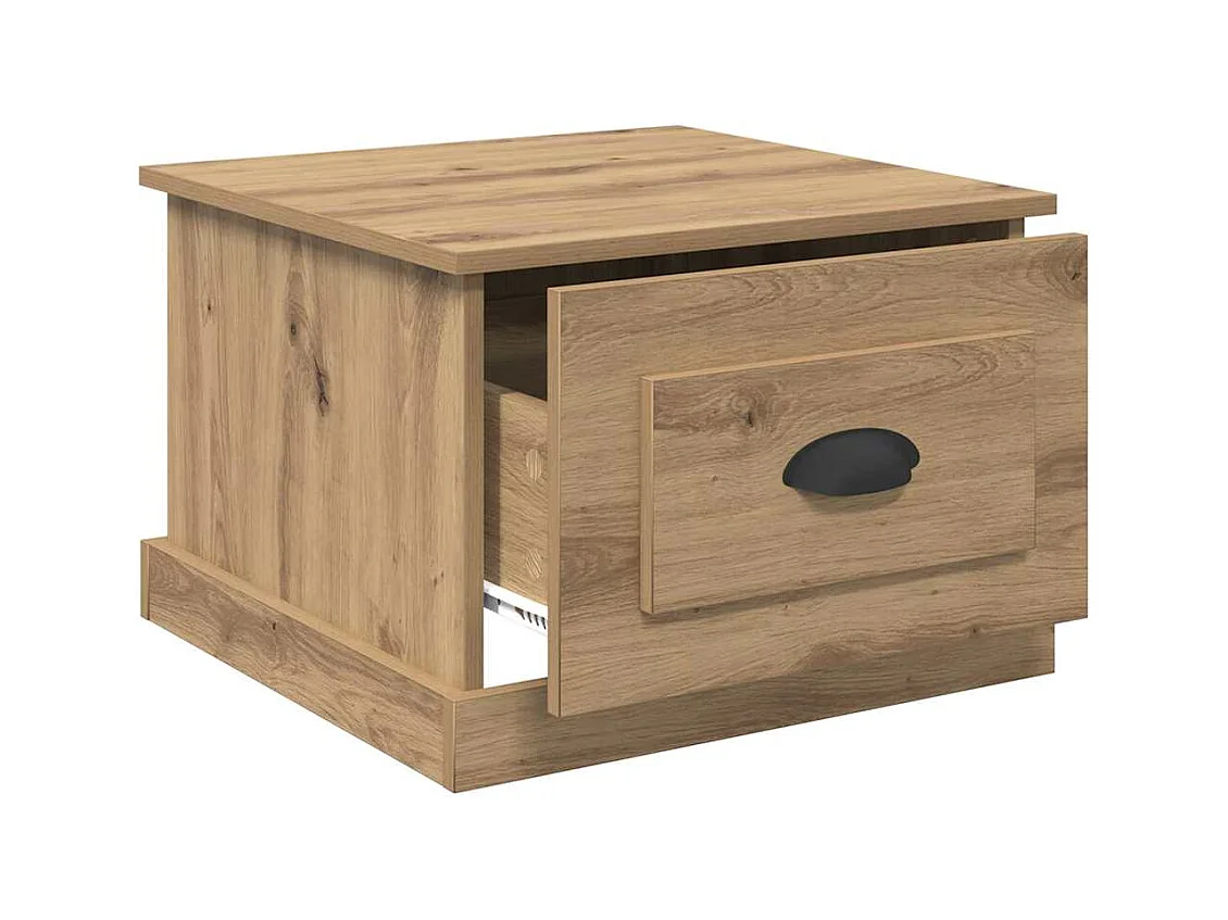 Table basse chêne artisanal 50 x 50 x 35 cm Bois d'ingénierie