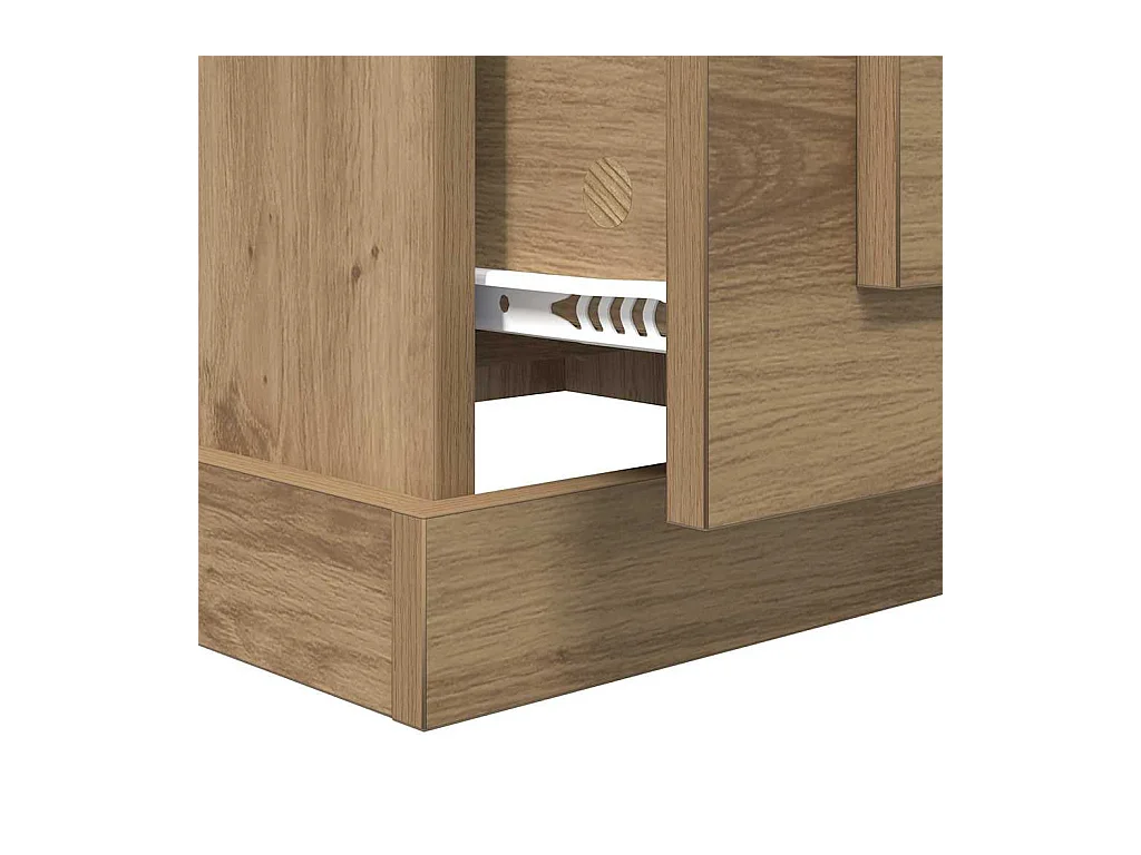 Table basse chêne artisanal 50 x 50 x 35 cm Bois d'ingénierie