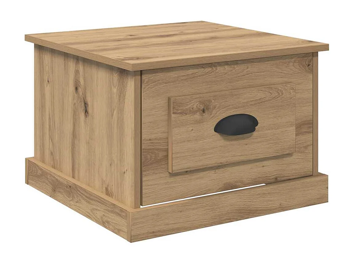 Table basse chêne artisanal 50 x 50 x 35 cm Bois d'ingénierie