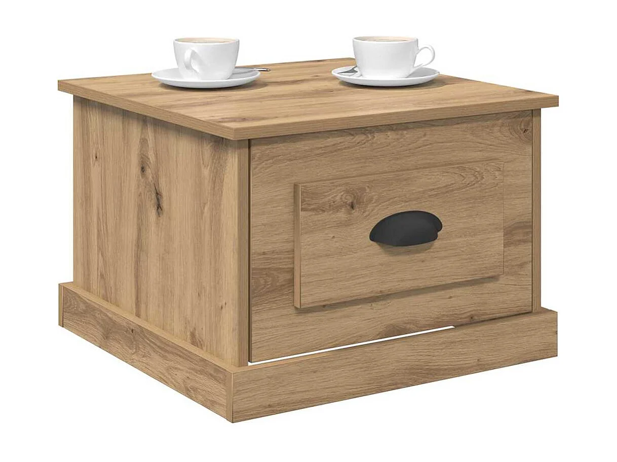 Table basse chêne artisanal 50 x 50 x 35 cm Bois d'ingénierie