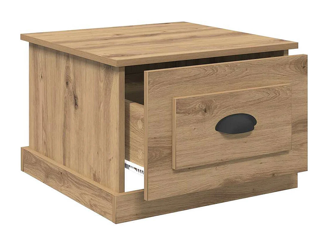 Table basse chêne artisanal 50 x 50 x 35 cm Bois d'ingénierie