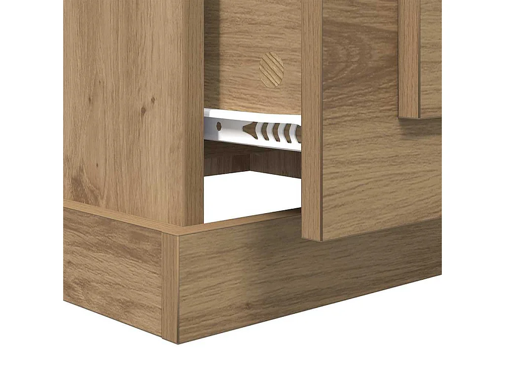 Table basse chêne artisanal 50 x 50 x 35 cm Bois d'ingénierie