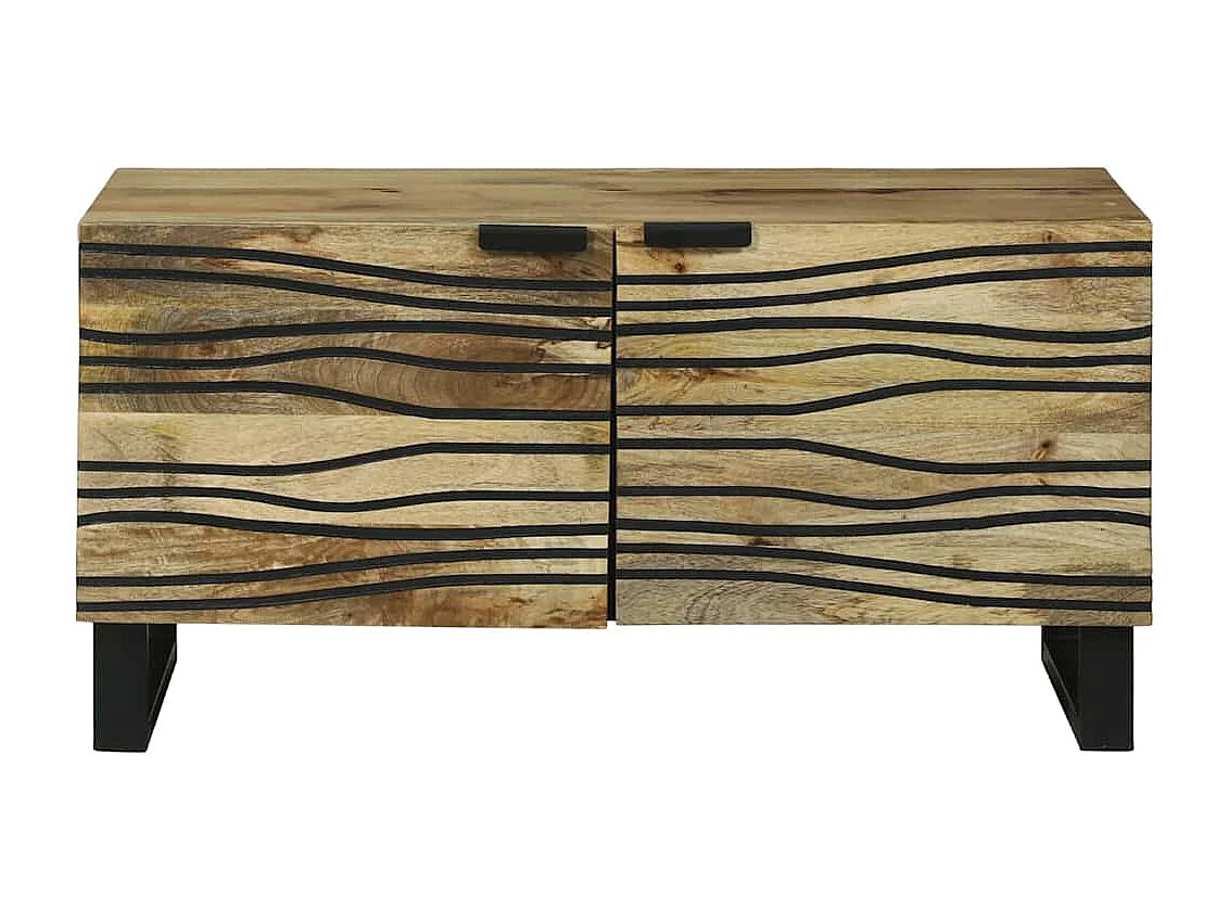 Table basse Marron et Noir 80 x 50 x 40 cm