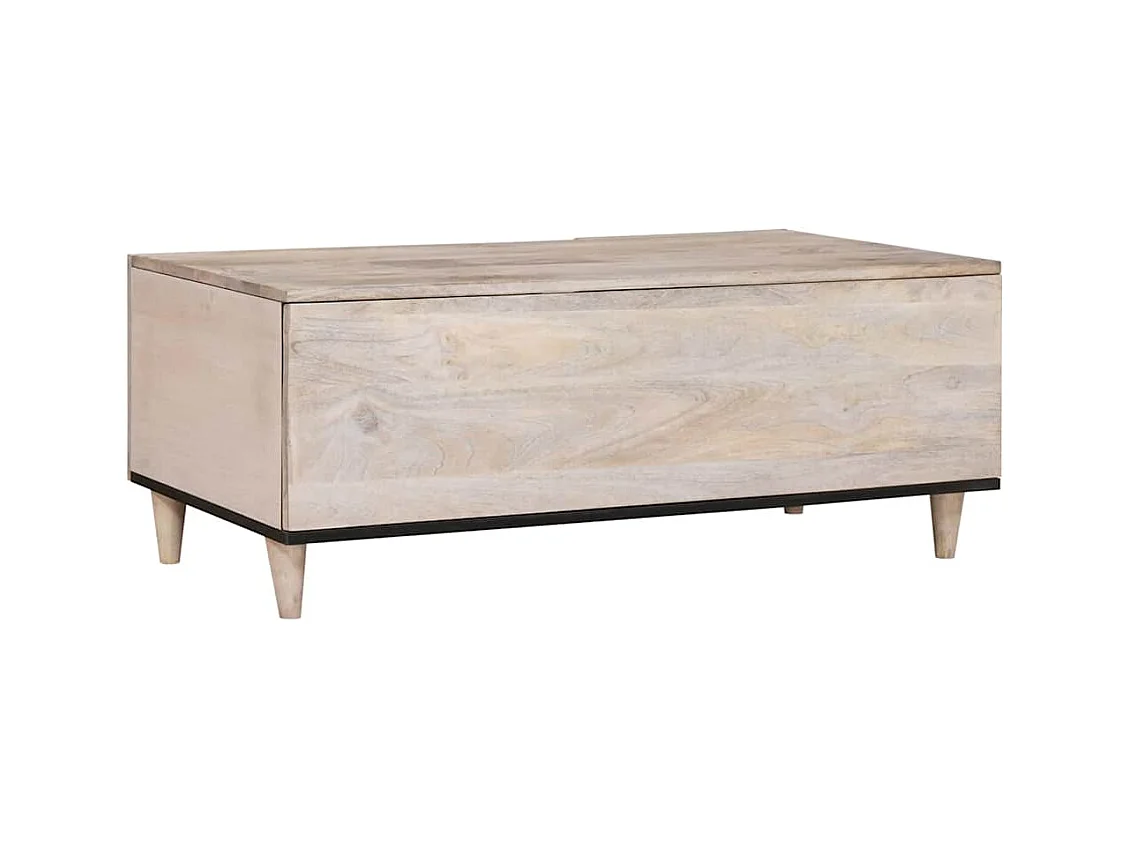 Table basse Beige 100 x 54 x 40 cm bois de manguier massif