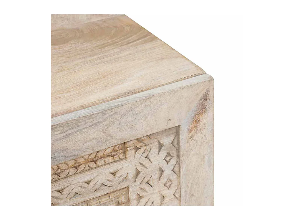 Table basse Beige 100 x 54 x 40 cm bois de manguier massif