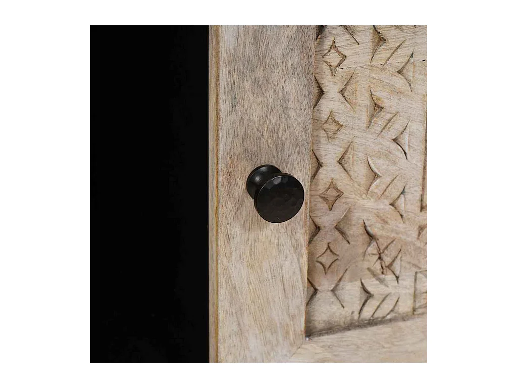 Table basse Beige 100 x 54 x 40 cm bois de manguier massif