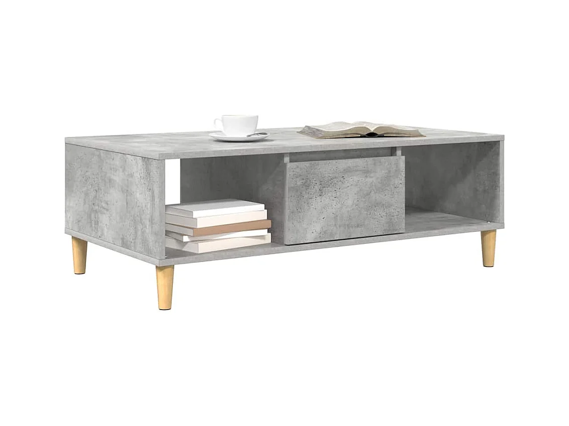 Table basse Gris béton 103,5 x 60 x 35 cm Bois d'ingénierie