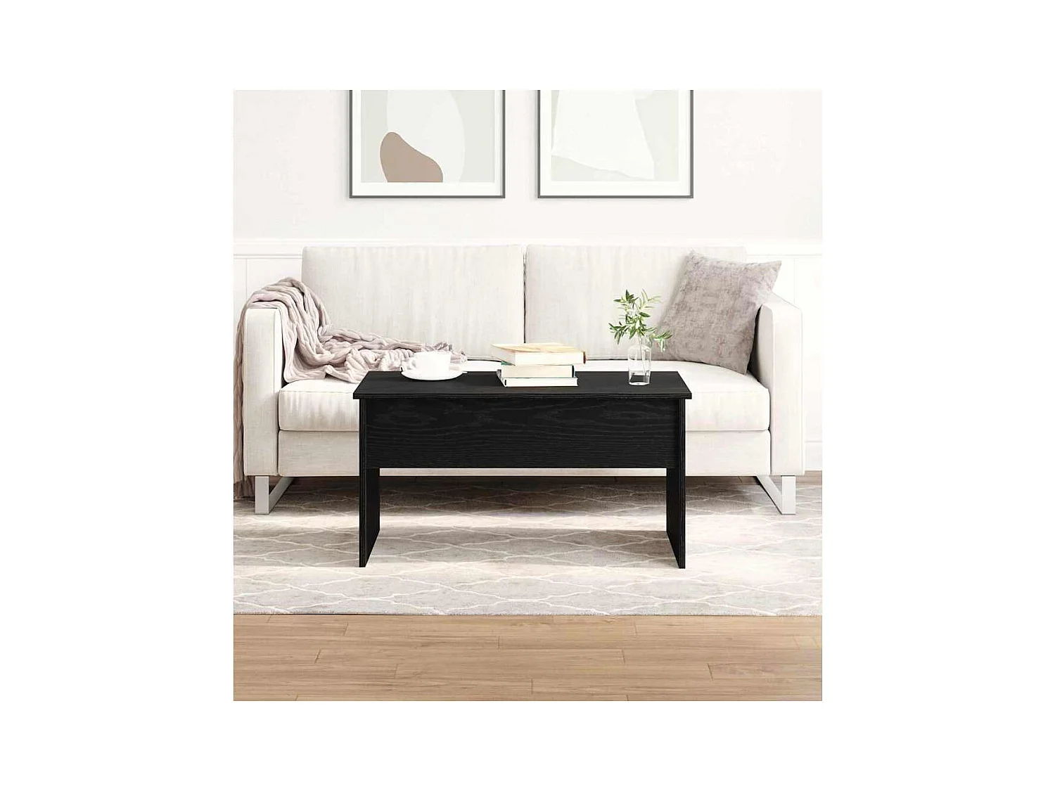 Table basse Chêne noir 80 x 50.5 x 41.5 cm Bois d'ingénierie