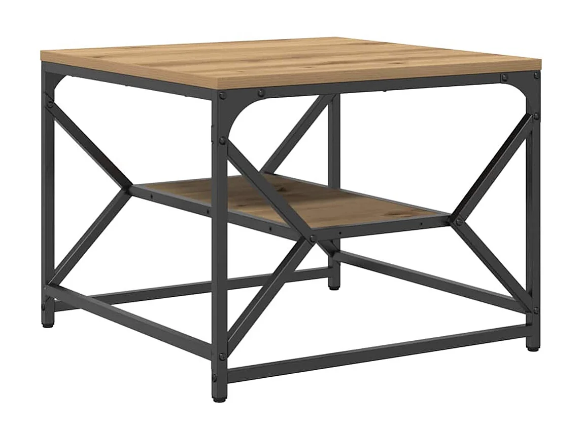 Salontafel artisanaal eikenkleurig 51 x 50 x 40 cm