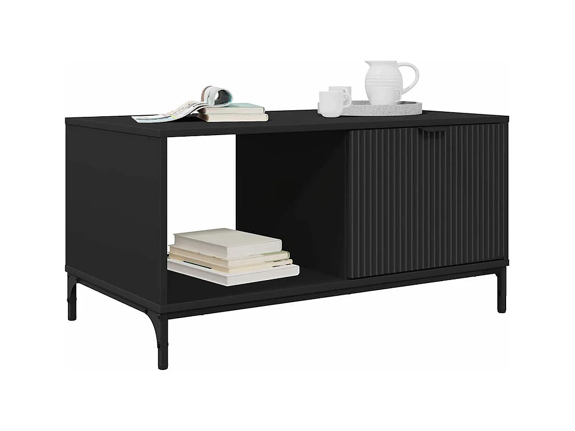 Table basse Noir 90 x 49 x 46 cm Bois d'ingénierie