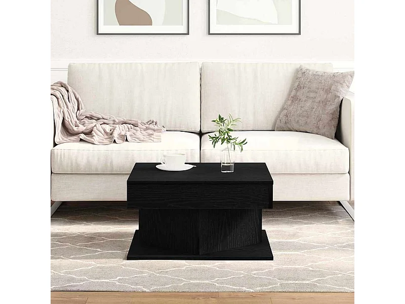 Mesa de centro Carvalho Preto 57 x 57 x 30 cm