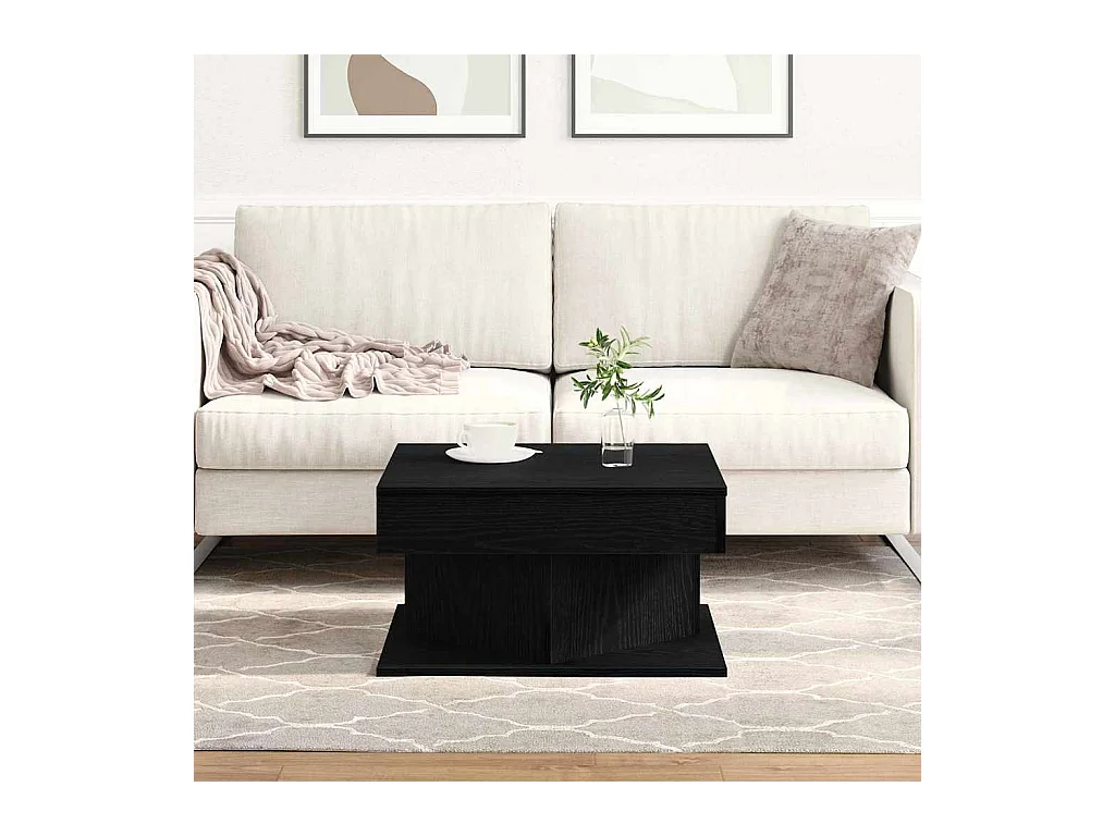 Table basse Chêne noir 57 x 57 x 30 cm Bois d'ingénierie