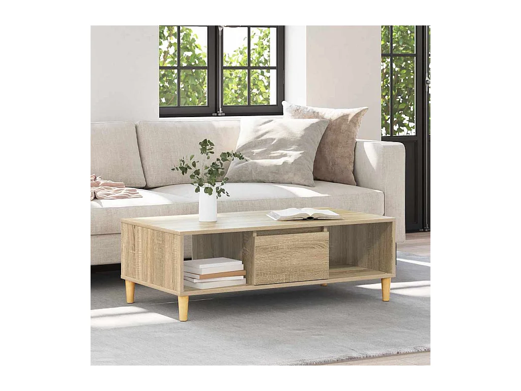 Salontafel Sonoma eiken 103,5 x 60 x 35 cm Bewerkt hout