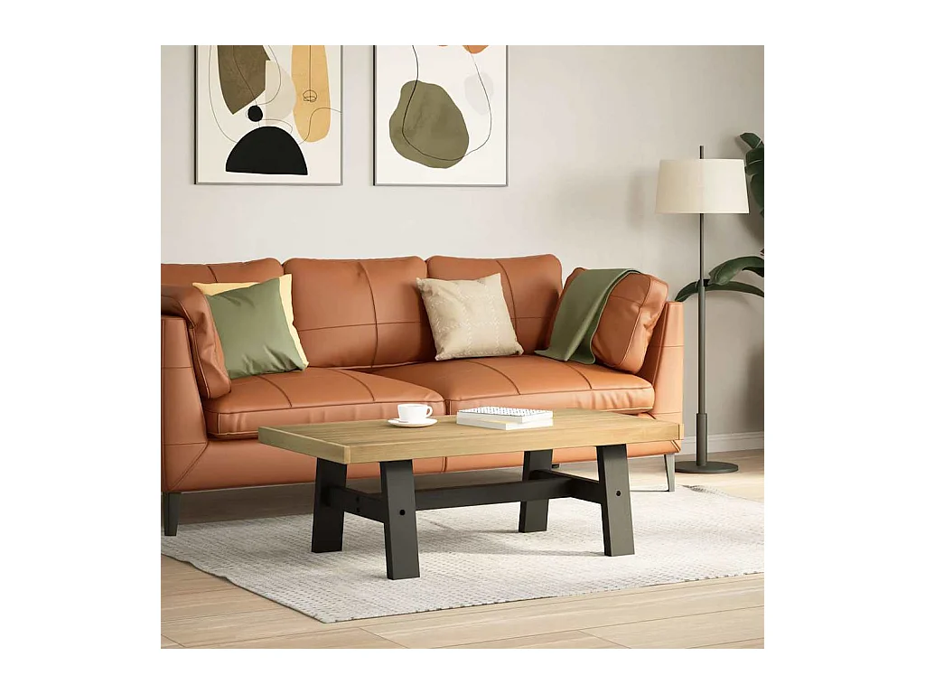 Table basse NOAIN pieds en forme de A 120x60x40 cm massif pin