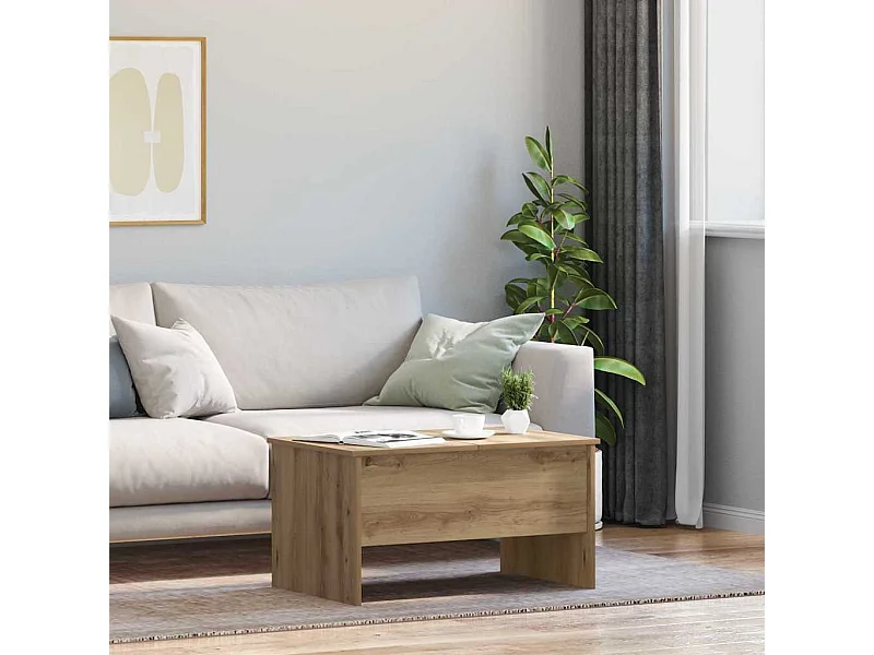 Salontafel artisanaal eikenkleurig 80 x 50,5 x 42,5 cm