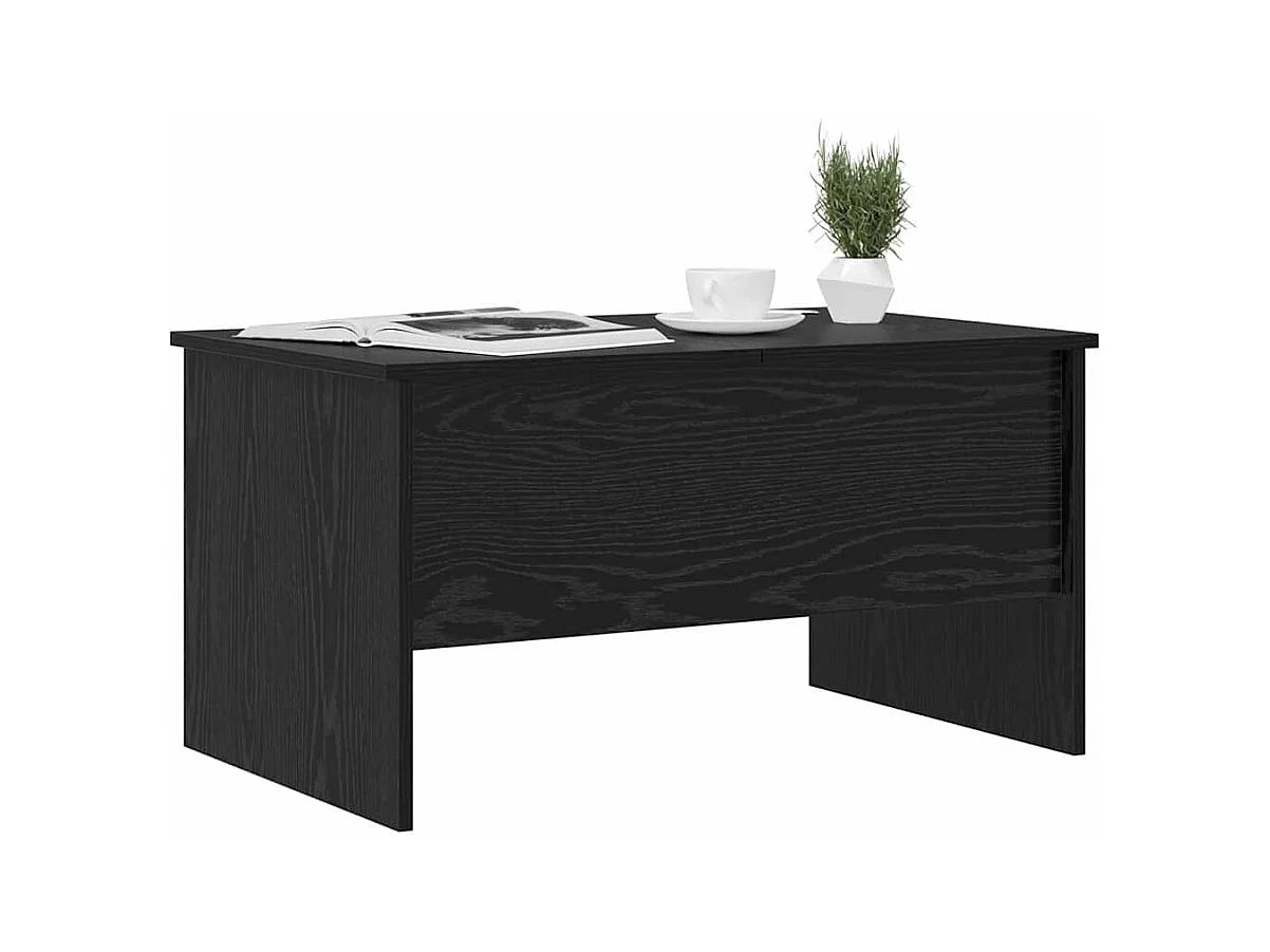 Salontafel Zwart eiken 80 x 50,5 x 42,5 cm Bewerkt hout