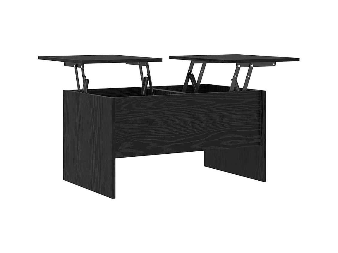 Salontafel Zwart eiken 80 x 50,5 x 42,5 cm Bewerkt hout