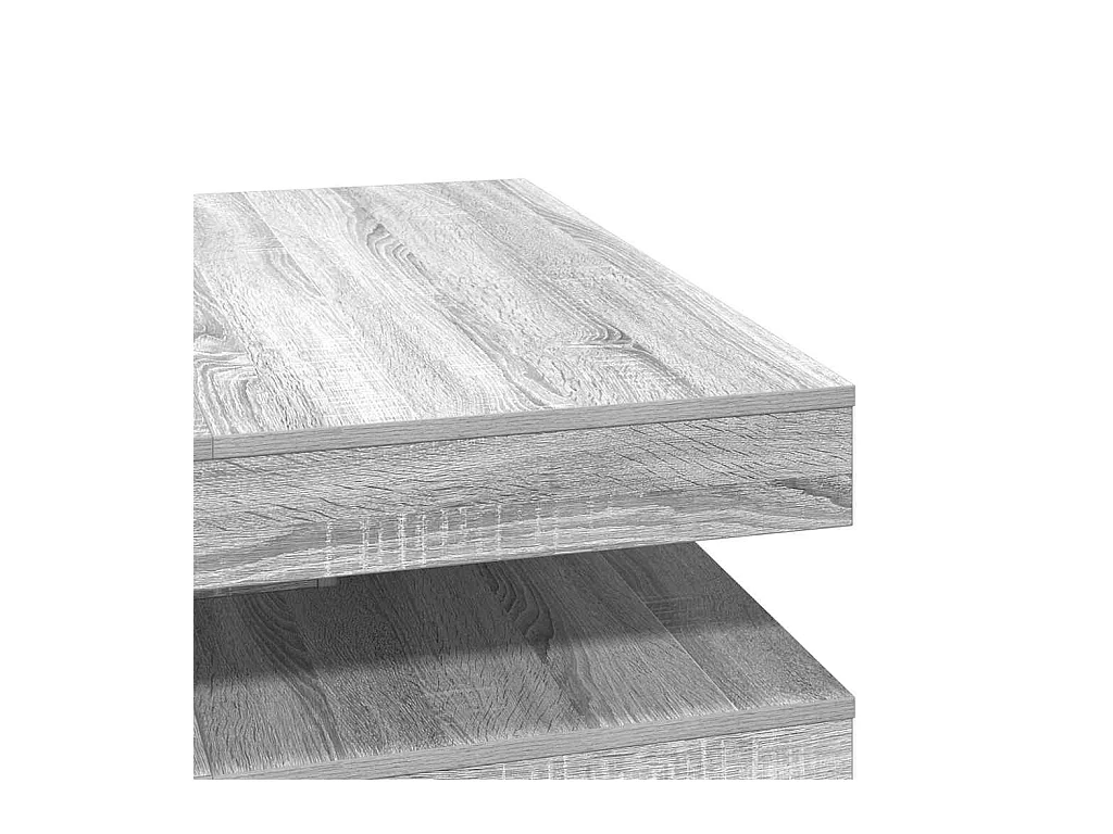 Table basse rotative à 360 degrés sonoma gris 90x90x34,5 cm