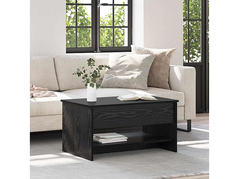 Table basse Chêne noir 80 x 50.5 x 41.5 cm Bois d'ingénierie