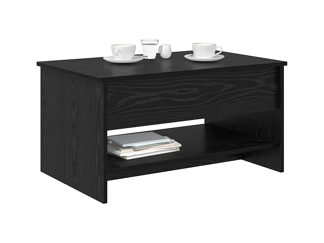 Salontafel Zwart eiken 80 x 50,5 x 41,5 cm Bewerkt hout