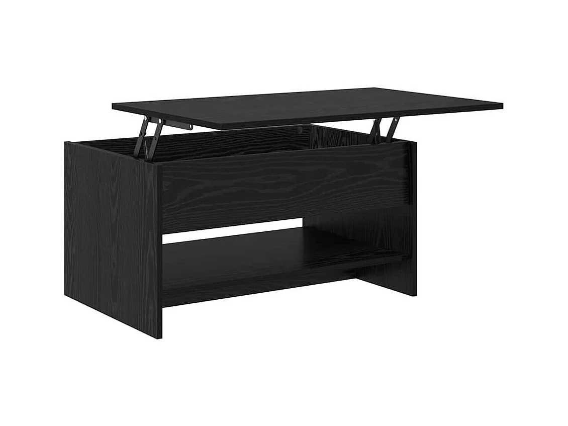 Salontafel Zwart eiken 80 x 50,5 x 41,5 cm Bewerkt hout