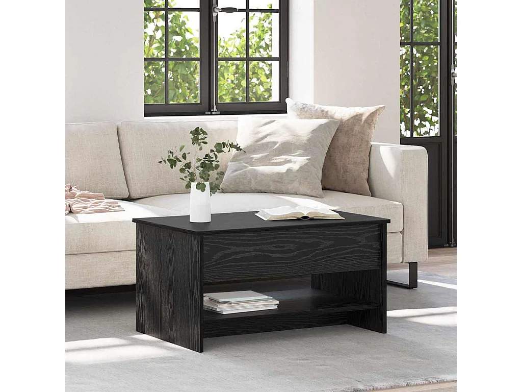 Table basse Chêne noir 80 x 50.5 x 41.5 cm Bois d'ingénierie