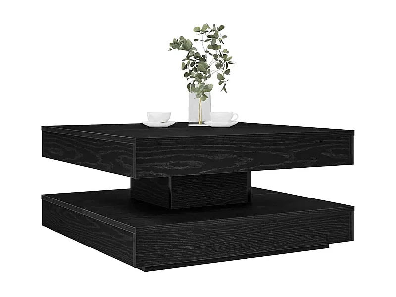 Mesa de centro giratoria 360 grados negro 70x70x34,5 cm