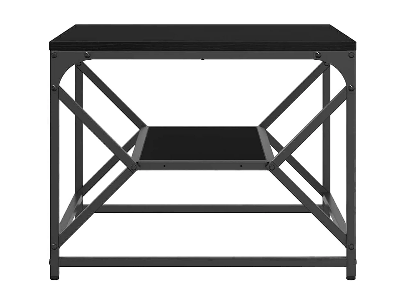 Salontafel Zwart eiken 51 x 50 x 40 cm Engineered hout en staal