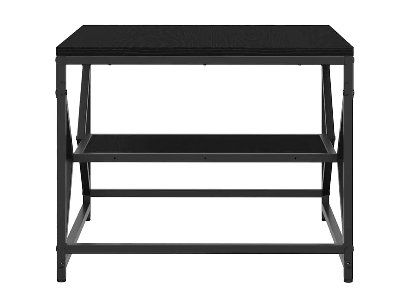 Salontafel Zwart eiken 51 x 50 x 40 cm Engineered hout en staal