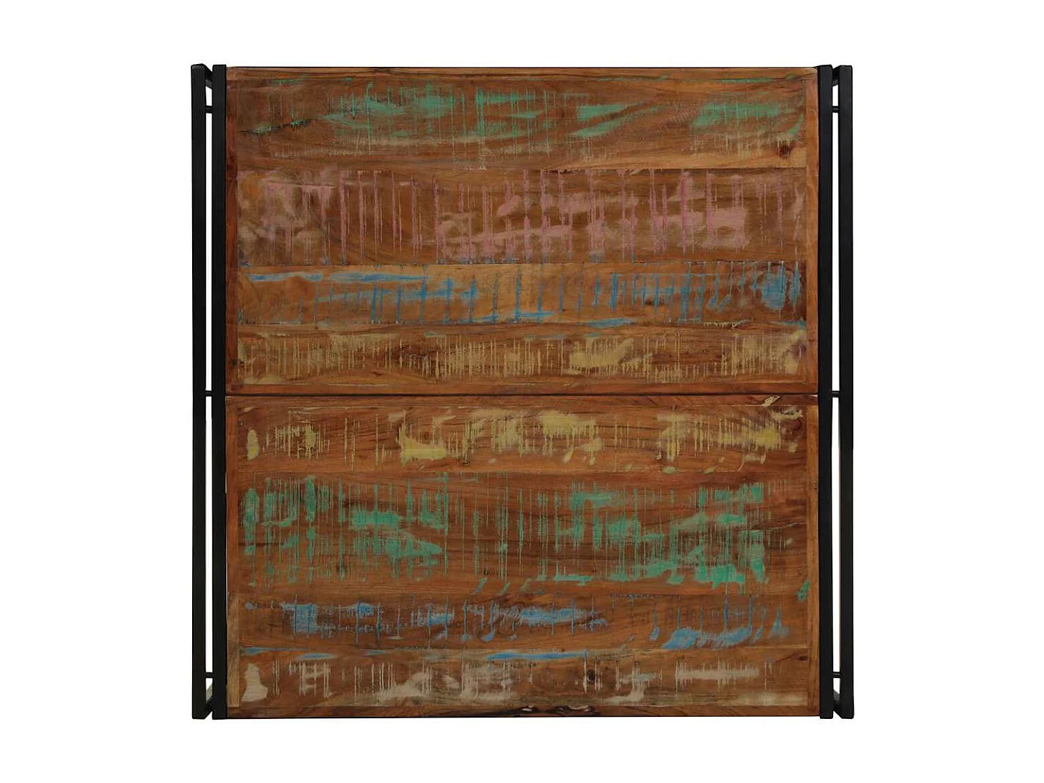 Mesa de centro multicolor 100x100x35 cm madera maciza reciclada