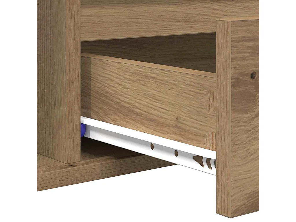 Table basse chêne artisanal 90 x 49 x 45 cm Bois d'ingénierie