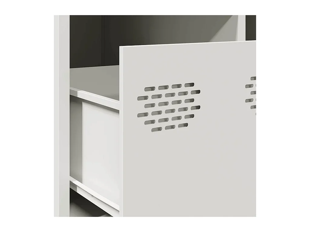 Table basse blanc 101,5x50x43,5 cm acier laminé à froid