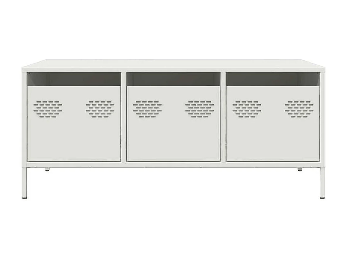 Mesa de centro acero laminado en frío blanco 101,5x50x43,5 cm