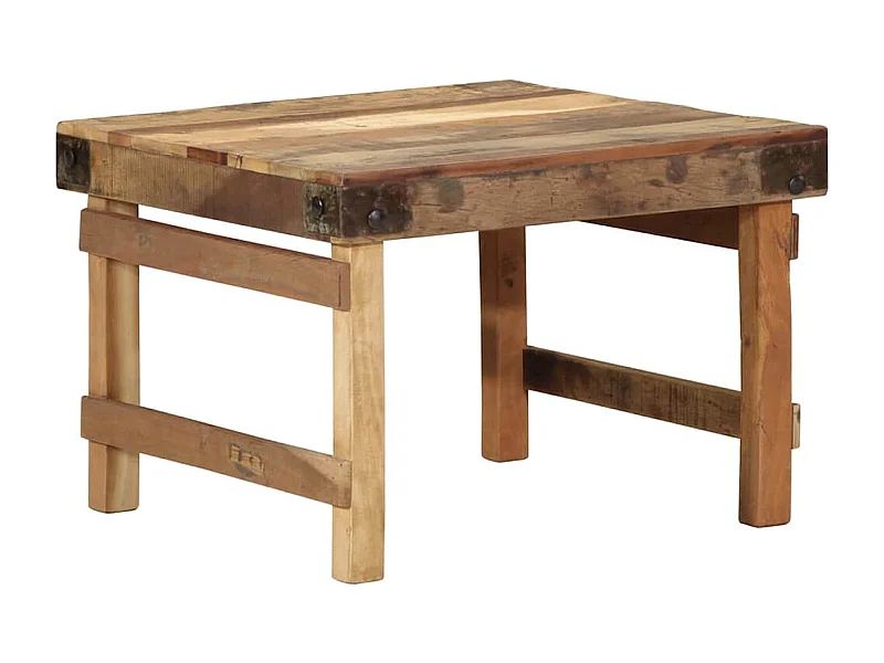 Table basse Marron 60 x 55 x 40 cm bois de récupération massif