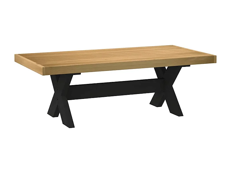 Mesa de centro NOAIN patas en X madera maciza pino 120x60x40 cm