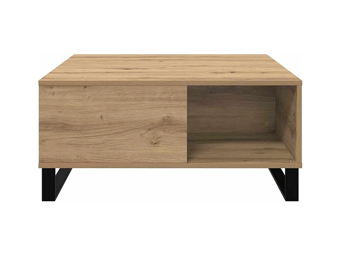 Table basse chêne artisanal 80 x 80 x 36,5 cm Bois d'ingénierie