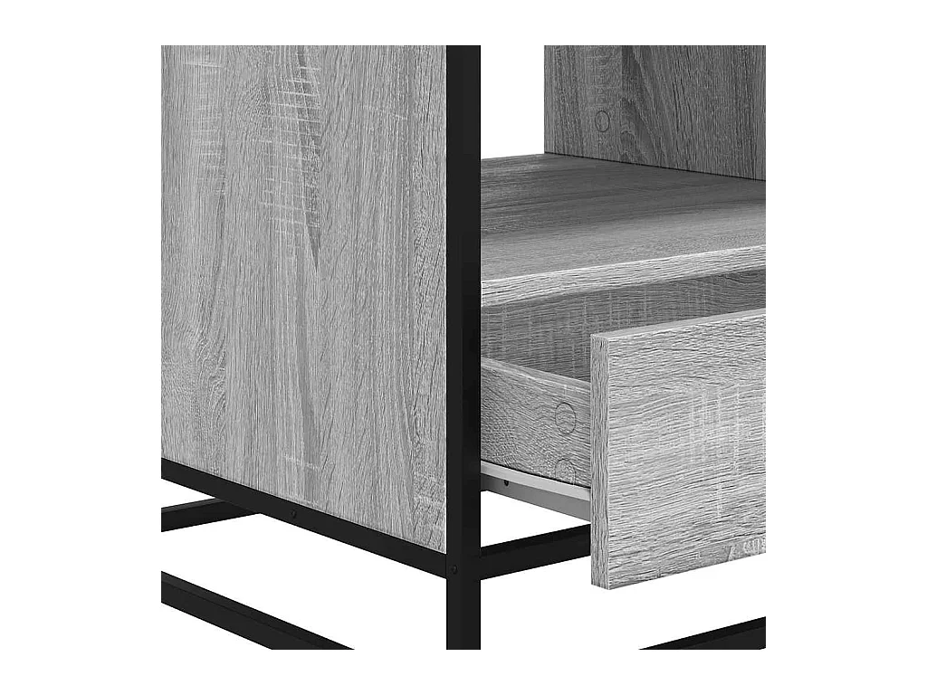 Table basse sonoma gris 100x50x45 cm bois d'ingénierie et métal