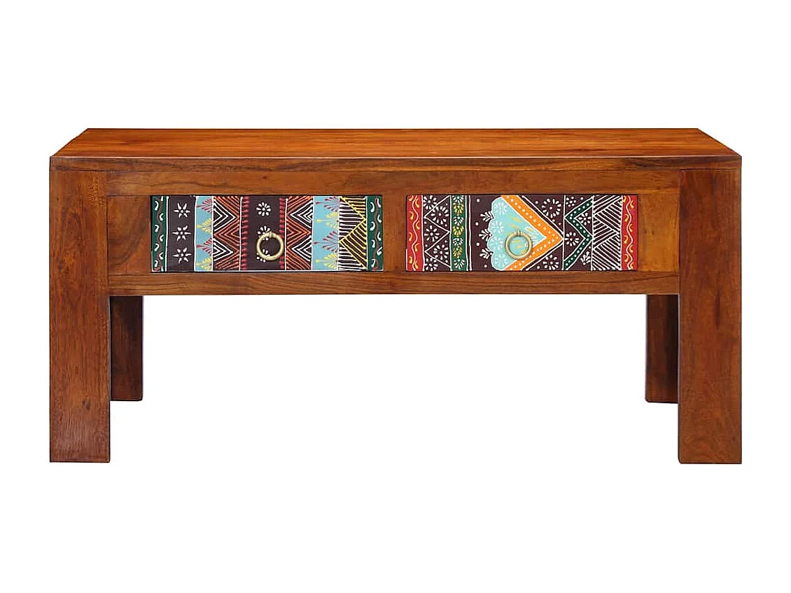 Mesa de centro de madera maciza de acacia 90x50x40 cm