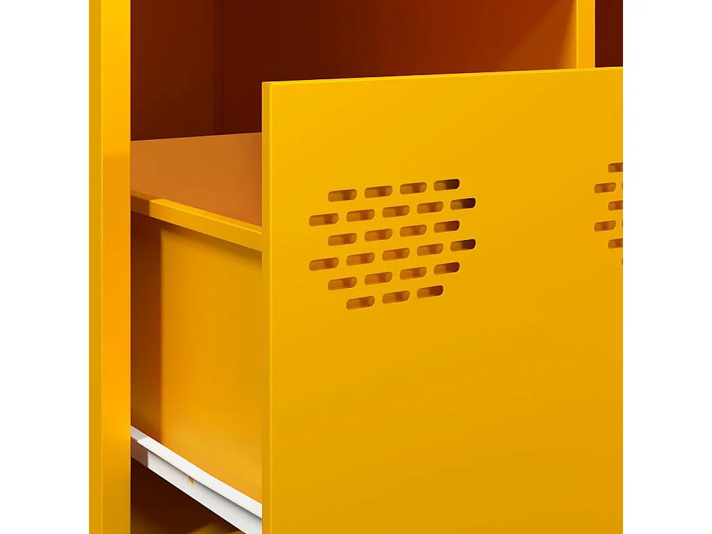 Mesa de centro acero laminado en frío amarillo 101,5x50x43,5 cm