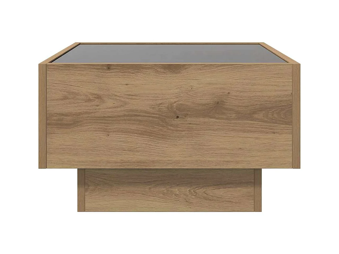 Table basse chêne artisanal 50 x 50 x 30 cm Bois d'ingénierie